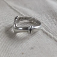 Vintage Sterling Silver Chunky Wishbone Chevron Ring 925 - Image 3