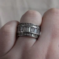 Big Sterling Silver Channel Set CZ Statement Ring 925 Hallmarked - Image 12