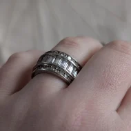 Big Sterling Silver Channel Set CZ Statement Ring 925 Hallmarked - Image 11