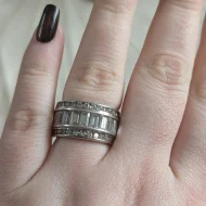Big Sterling Silver Channel Set CZ Statement Ring 925 Hallmarked - Image 10