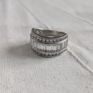 Big Sterling Silver Channel Set CZ Statement Ring 925 Hallmarked - Image 6