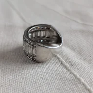 Big Sterling Silver Channel Set CZ Statement Ring 925 Hallmarked - Image 5
