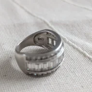 Big Sterling Silver Channel Set CZ Statement Ring 925 Hallmarked - Image 4