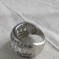 Big Sterling Silver Channel Set CZ Statement Ring 925 Hallmarked - Image 3