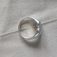 Cute Sterling Silver Pave Chunky Love Heart Stacker Ring 925 - Image 8