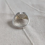 Cute Sterling Silver Pave Chunky Love Heart Stacker Ring 925 - Image 5