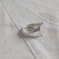 Cute Sterling Silver Pave Chunky Love Heart Stacker Ring 925 - Image 4