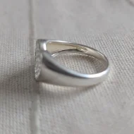 Cute Sterling Silver Pave Chunky Love Heart Stacker Ring 925 - Image 3