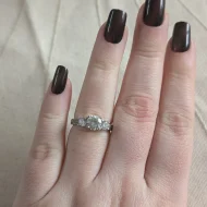 Vintage Sterling Silver Cocktail CZ Trilogy Ring 925 Pave - Image 2