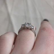 Vintage Sterling Silver Cocktail CZ Trilogy Ring 925 Pave - Image 11