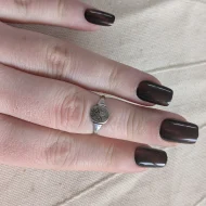 Vintage Sterling Silver Engraved Round Signet Ring Pinky Stacker 925 - Image 6