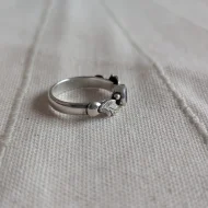Sterling Silver Amethyst Feather Ring Boho 925 Stacker - Image 7