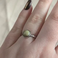 Vintage Sterling SIlver Connemara Marble Ring 925 Round Stacker - Image 2