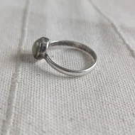 Vintage Sterling SIlver Connemara Marble Ring 925 Round Stacker - Image 5