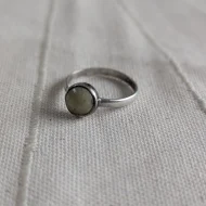 Vintage Sterling SIlver Connemara Marble Ring 925 Round Stacker - Image 4