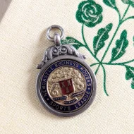 Antique Sterling Silver Enamel Medal Fob Newcastle Business Houses Sports League