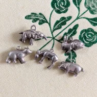 Vintage Silver Animal Charm Bundle Rabbit Elephant Pig