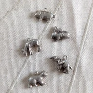 Vintage Silver Animal Charm Bundle Rabbit Elephant Pig - Image 2