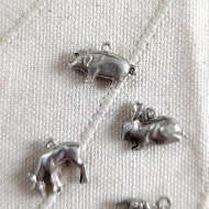 Vintage Silver Animal Charm Bundle Rabbit Elephant Pig - Image 4