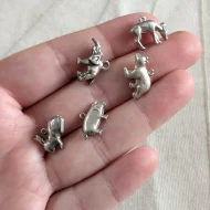 Vintage Silver Animal Charm Bundle Rabbit Elephant Pig - Image 7