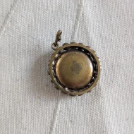 Vintage Gilt Round Paste Blue Glass Stone Pendant - Image 7