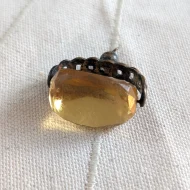 Antique Orange Glass Spinning Fob Pendant Charm - Image 3