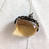 Antique Orange Glass Spinning Fob Pendant Charm - Image 5