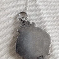 Antique Sterling Silver and Rose Gold Accent Medal Fob - Image 5