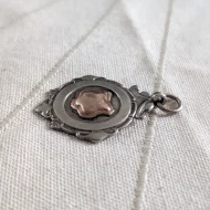 Antique Sterling Silver and Rose Gold Accent Medal Fob - Image 6