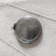Vintage Silver Round Circle Locket Double Photo Engine Turned - Image 5