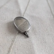 Vintage Sterling Silver Oval Locket Double Photo Etched - Image 4