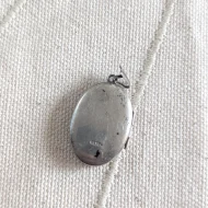 Vintage Sterling Silver Oval Locket Double Photo Etched - Image 6