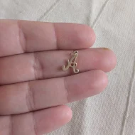 9ct Yellow Gold Letter A Pendant, Cursive Minimalist - Image 4