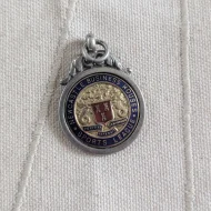 Antique Sterling Silver Enamel Medal Fob Newcastle Business Houses Sports League - Image 2