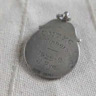 Antique Sterling Silver Enamel Medal Fob Newcastle Business Houses Sports League - Image 6