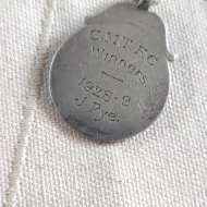 Antique Sterling Silver Enamel Medal Fob Newcastle Business Houses Sports League - Image 7