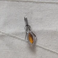 Sterling Silver Amber Twisted Modern Pendant - Image 3