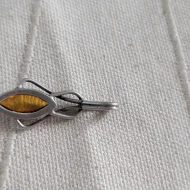Sterling Silver Amber Twisted Modern Pendant - Image 4