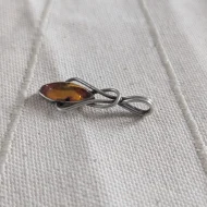 Sterling Silver Amber Twisted Modern Pendant - Image 5