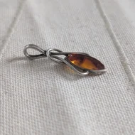 Sterling Silver Amber Twisted Modern Pendant - Image 6