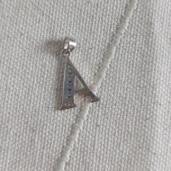 Sterling Silver CZ Clear Stone Letter A Pendant, Necklace Minimalist - Image 3