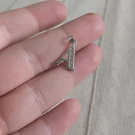 Sterling Silver CZ Clear Stone Letter A Pendant, Necklace Minimalist - Image 4