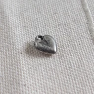 Antique Victorian Sterling Silver Tiny Love Heart Charm Pendant Hallmarked 1890s - Image 2