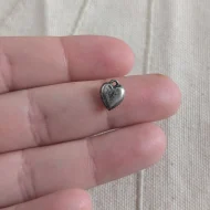 Antique Victorian Sterling Silver Tiny Love Heart Charm Pendant Hallmarked 1890s - Image 4