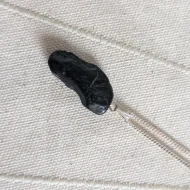 Sterling Silver Jet Pendant Necklace Natural Organic Shap - Image 3