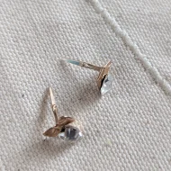 Vintage 9ct Gold Andralok Love Heart Bow Crystal Stud Earrings - Image 5