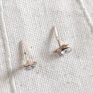 Vintage 9ct Gold Andralok Love Heart Bow Crystal Stud Earrings - Image 6