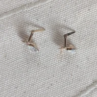 Vintage 9ct Gold Andralok Love Heart Bow Crystal Stud Earrings - Image 7
