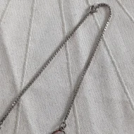 Vintage Silver Cabochon Agate Choker Necklace Tigers Eye Box Chain - Image 5