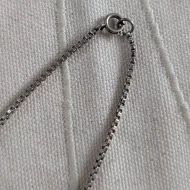 Vintage Silver Cabochon Agate Choker Necklace Tigers Eye Box Chain - Image 8
